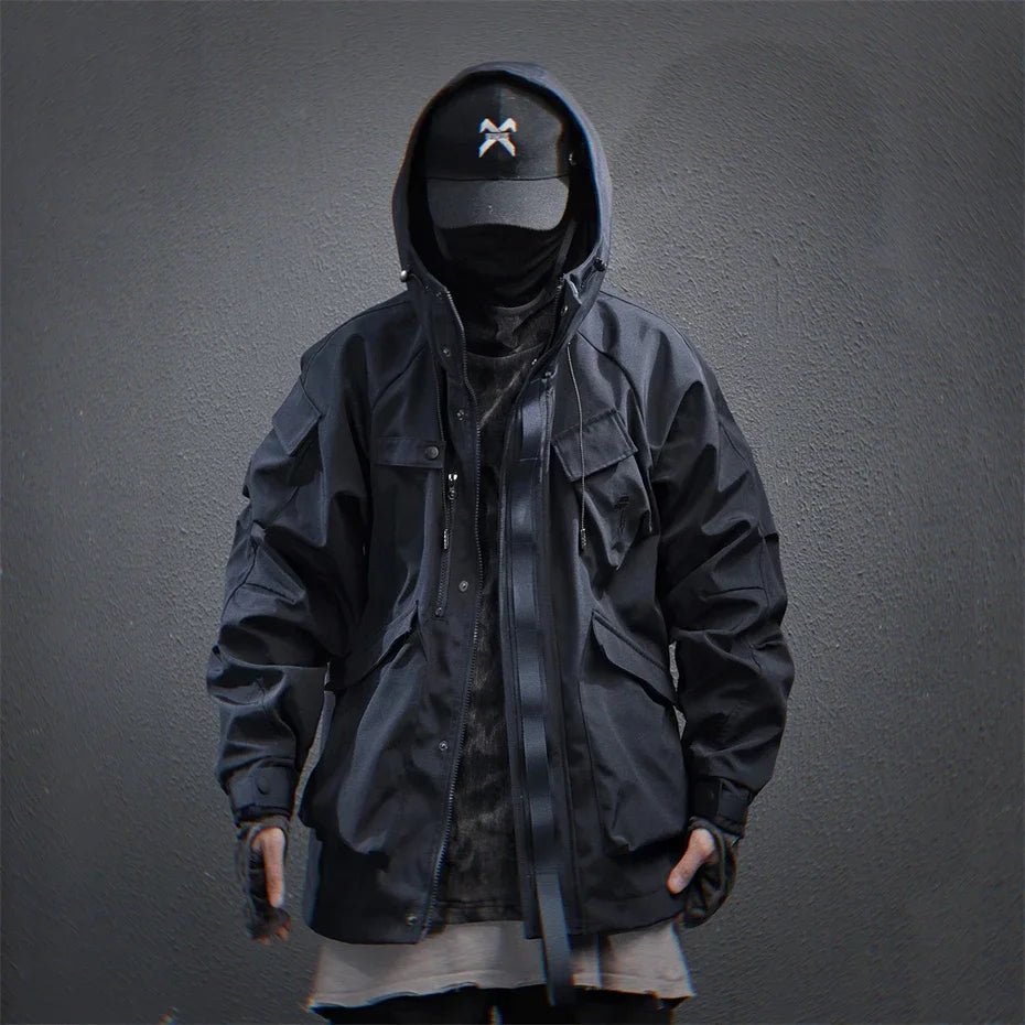 Men's Techwear Tactical Multi Pocket Hooded Windbreaker - ATLAS 1