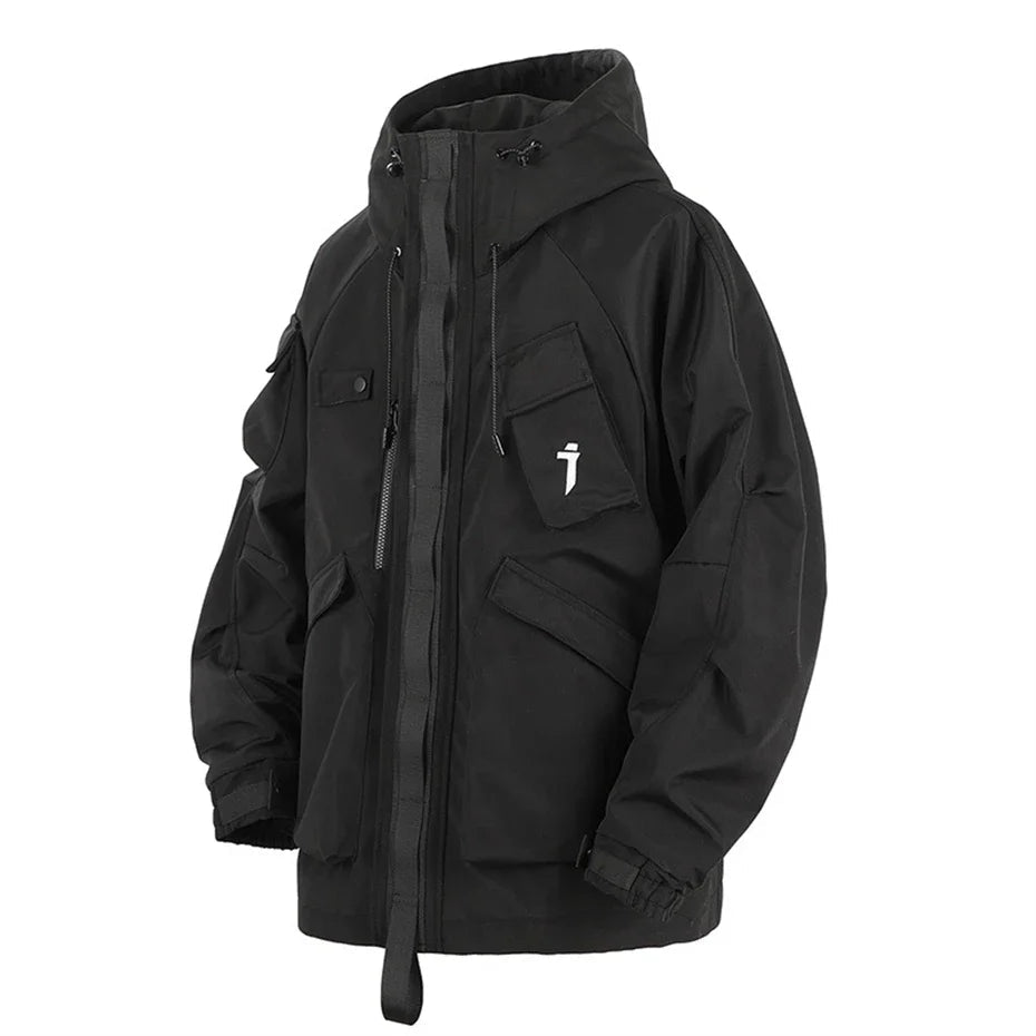 Men's Techwear Tactical Multi Pocket Hooded Windbreaker - ATLAS 1