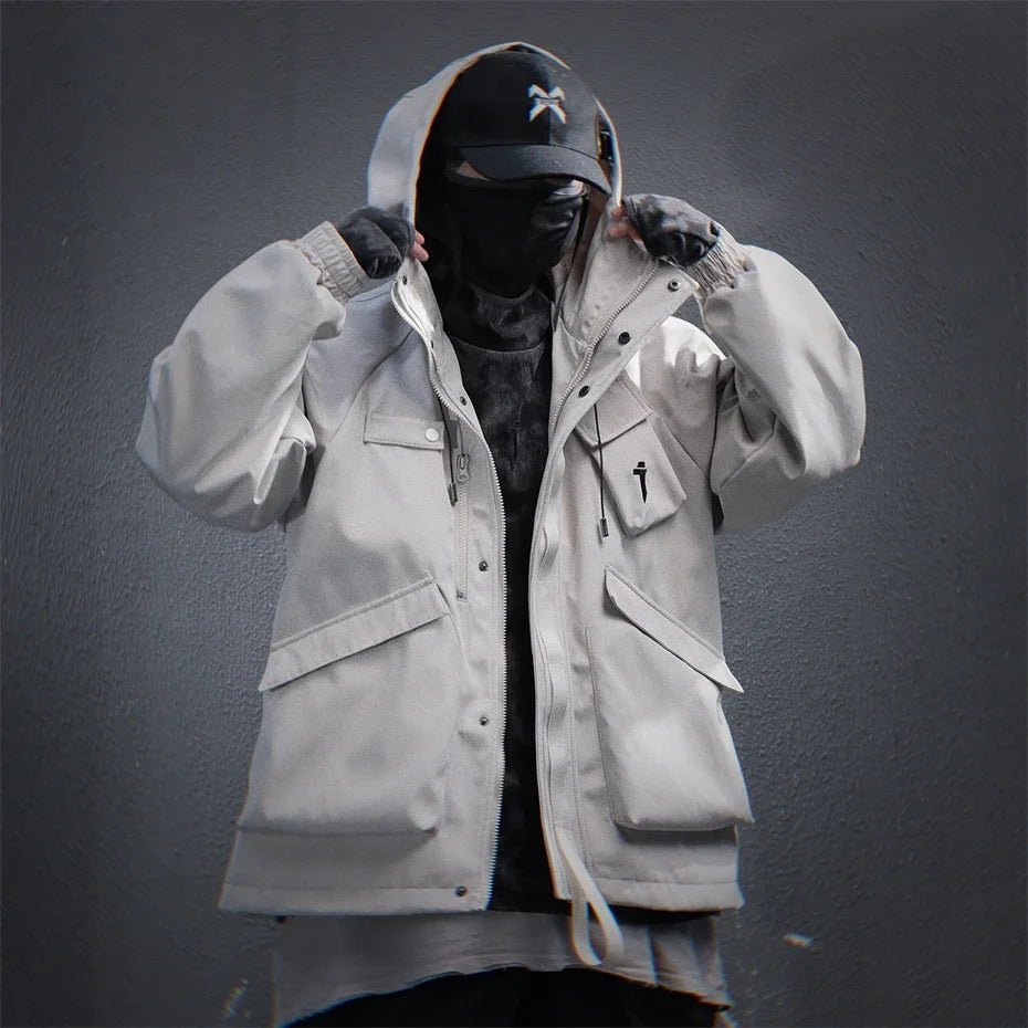 Men's Techwear Tactical Multi Pocket Hooded Windbreaker - ATLAS 1