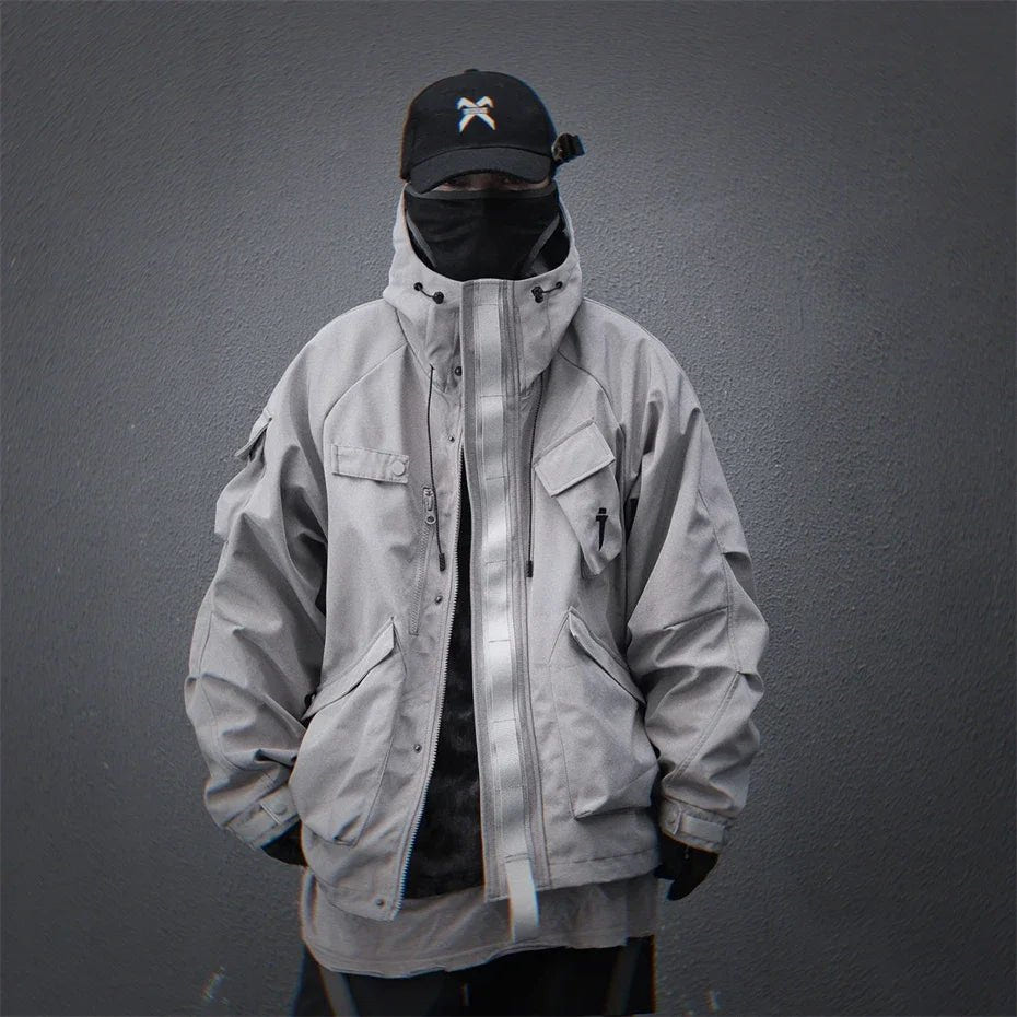 Men's Techwear Tactical Multi Pocket Hooded Windbreaker - ATLAS 1