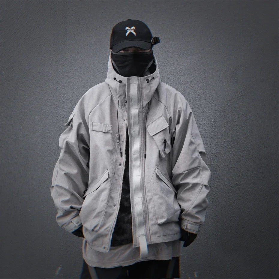 Men's Techwear Tactical Multi Pocket Hooded Windbreaker - ATLAS 1