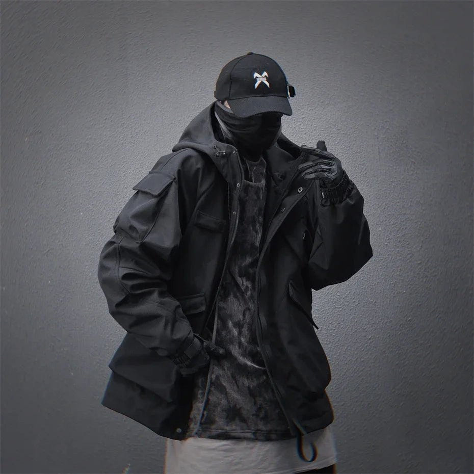 Men's Techwear Tactical Multi Pocket Hooded Windbreaker - ATLAS 1