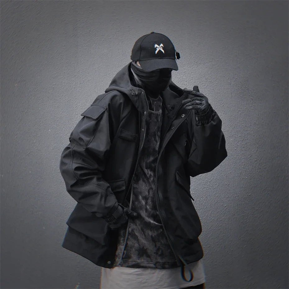 Men's Techwear Tactical Multi Pocket Hooded Windbreaker - ATLAS 1