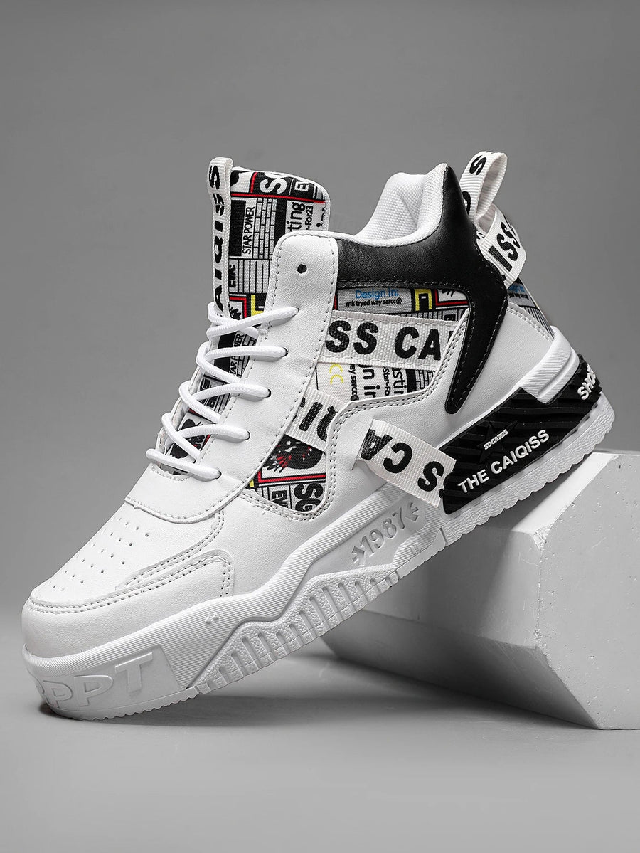 Zapatillas de skate techwear de caña alta para hombre — Forma de punta redondeada