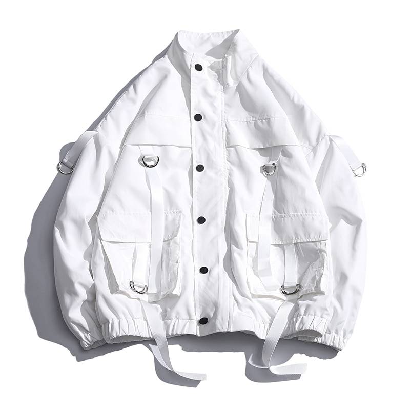 Men's Transparent Pockets Oversized Techwear Bomber Jacket - ATLAS 1