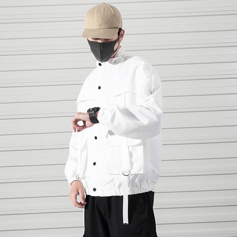 Men's Transparent Pockets Oversized Techwear Bomber Jacket - ATLAS 1