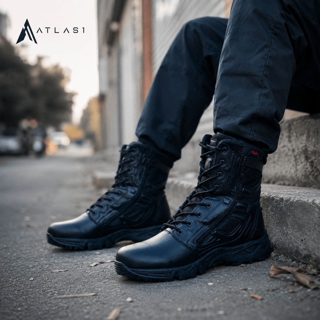 Men's Waterproof Leather Techwear High Boots - ATLAS 1