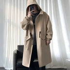 Men's Waterproof Long Rain Jacket Hooded Hiking Travel Rainwear - ATLAS 1