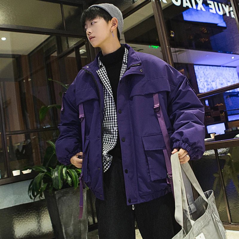Men’s Winter Ribbons Pocket Padded Parka Jacket - ATLAS 1