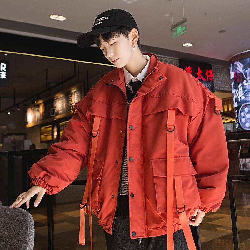 Men’s Winter Ribbons Pocket Padded Parka Jacket - ATLAS 1