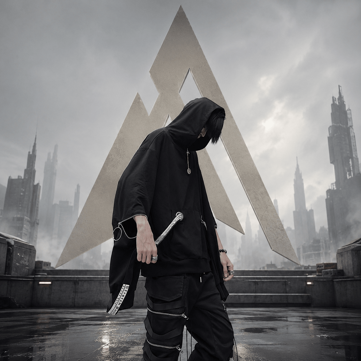 Men's Zipper Sleeve Techwear Hoodie - ATLAS 1