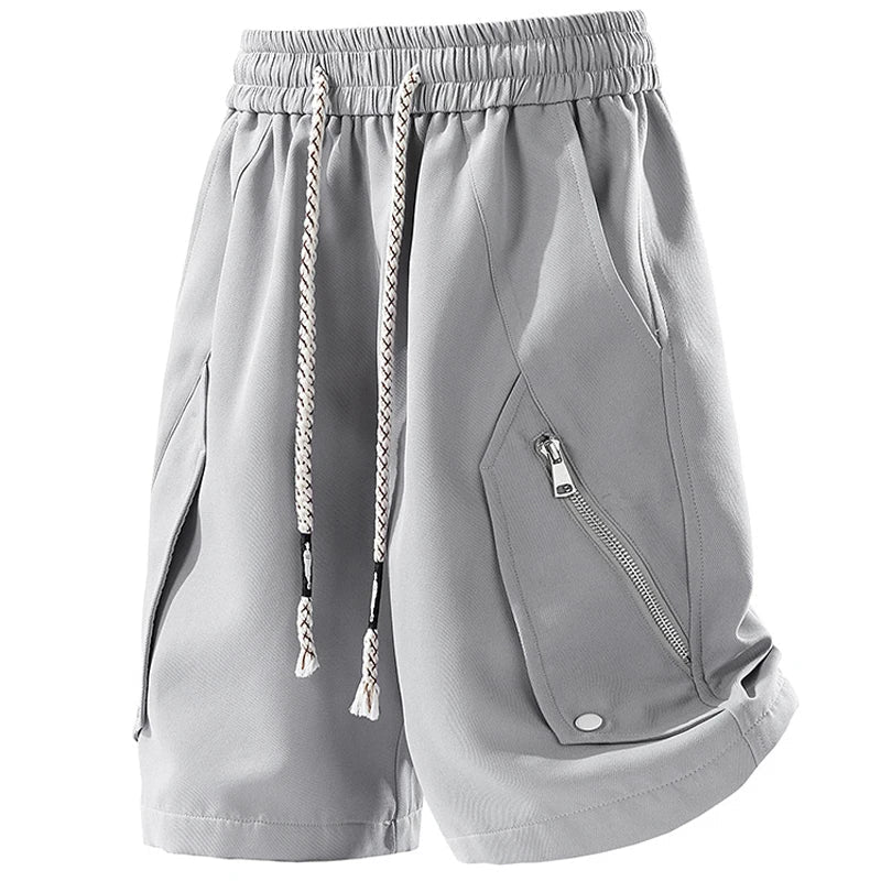 Minimal Techwear Cotton Five Point Shorts — Regular fit
