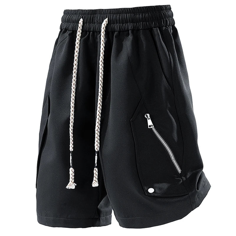 Minimal Techwear Cotton Five Point Shorts — Made with cotton