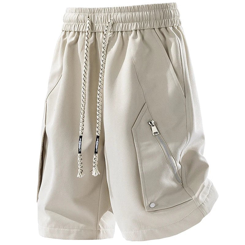 Minimal Techwear Cotton Five Point Shorts - ATLAS 1