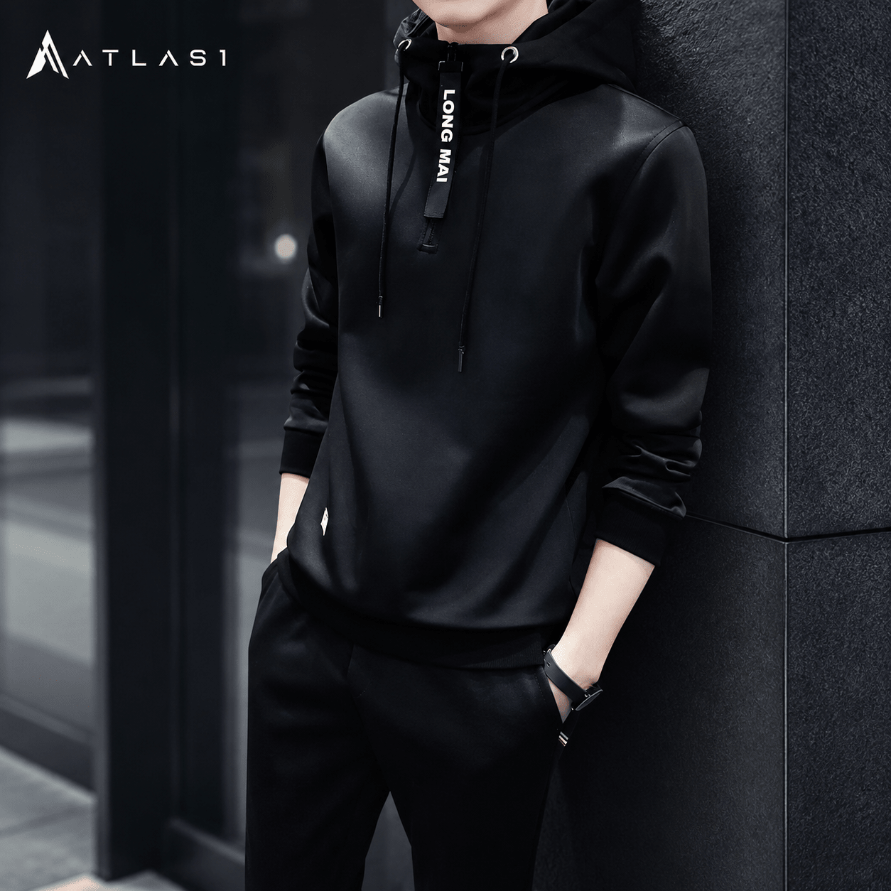 Minimal Techwear Street Hooded Jacket - ATLAS 1