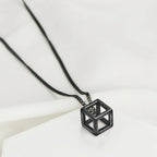 Minimalist Cube Charm Chain Necklace - ATLAS 1