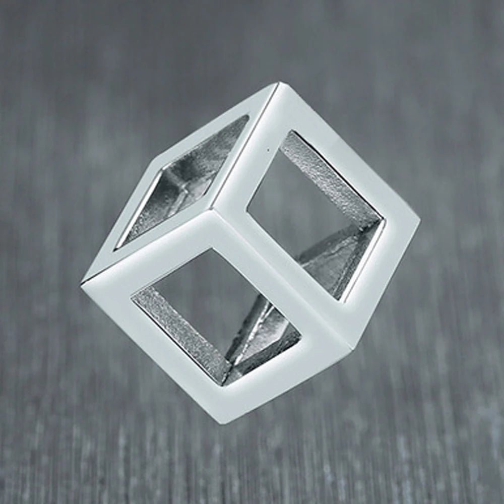 Minimalist Cube Charm Chain Necklace - ATLAS 1