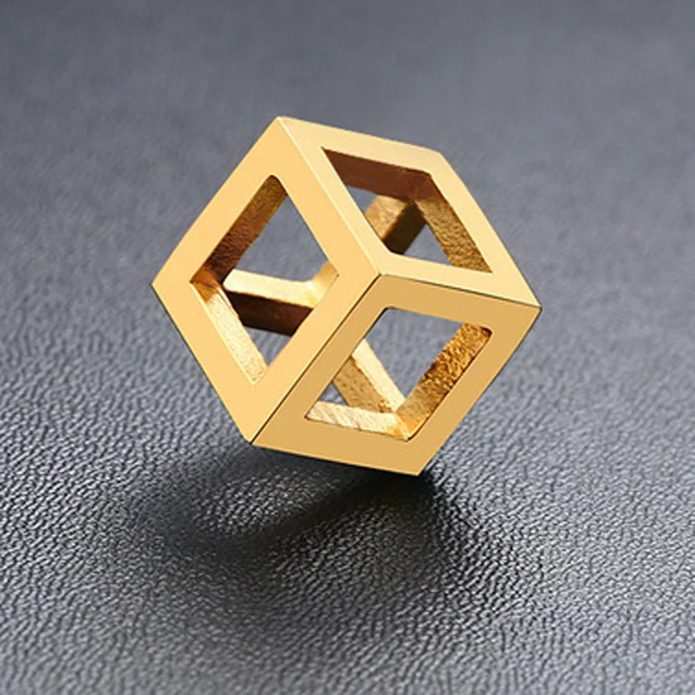 Minimalist Cube Charm Chain Necklace - ATLAS 1