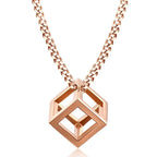 Minimalist Cube Charm Chain Necklace - ATLAS 1