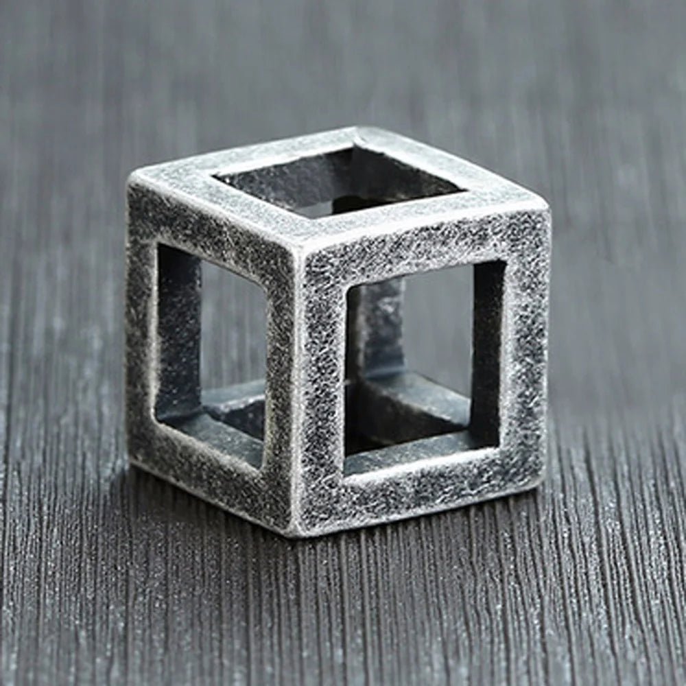 Minimalist Cube Charm Chain Necklace - ATLAS 1