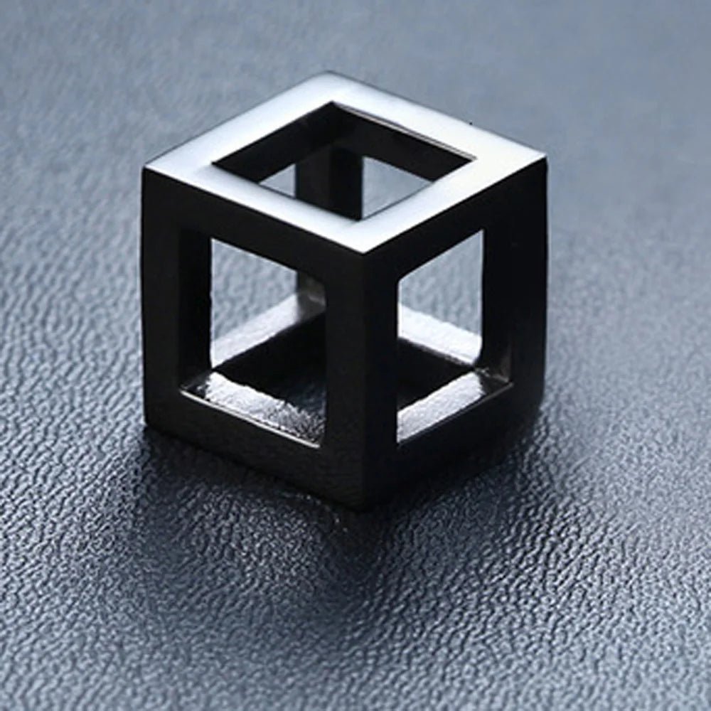 Minimalist Cube Charm Chain Necklace - ATLAS 1