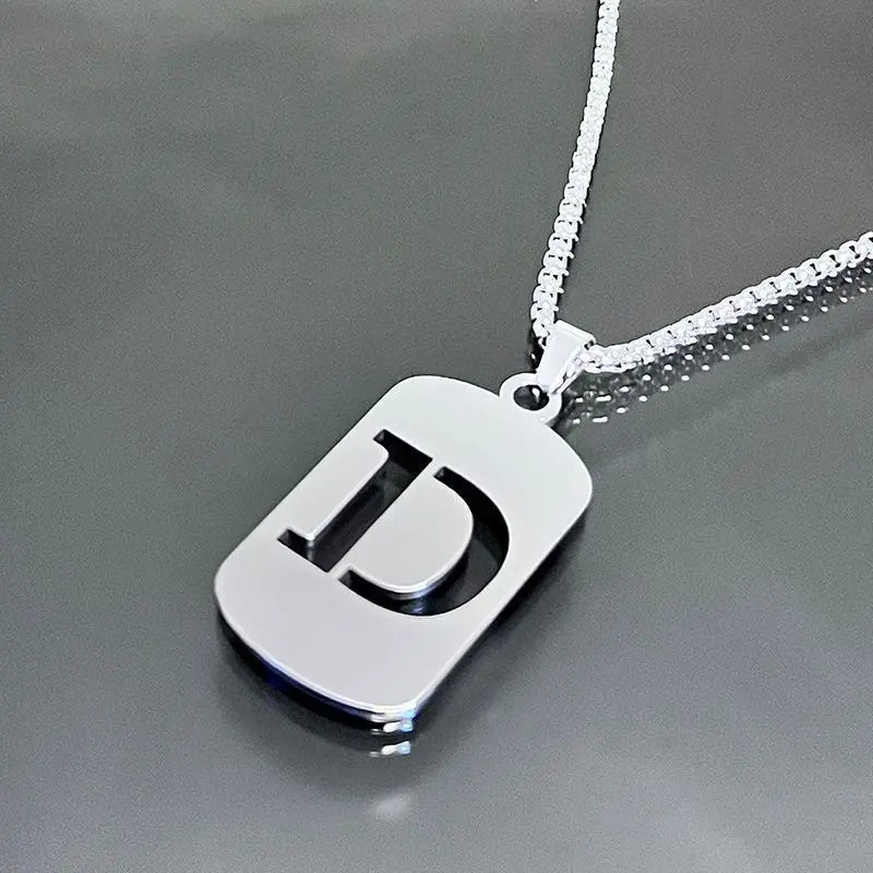 Modern Alphabet Tag Pendant Necklace - ATLAS 1