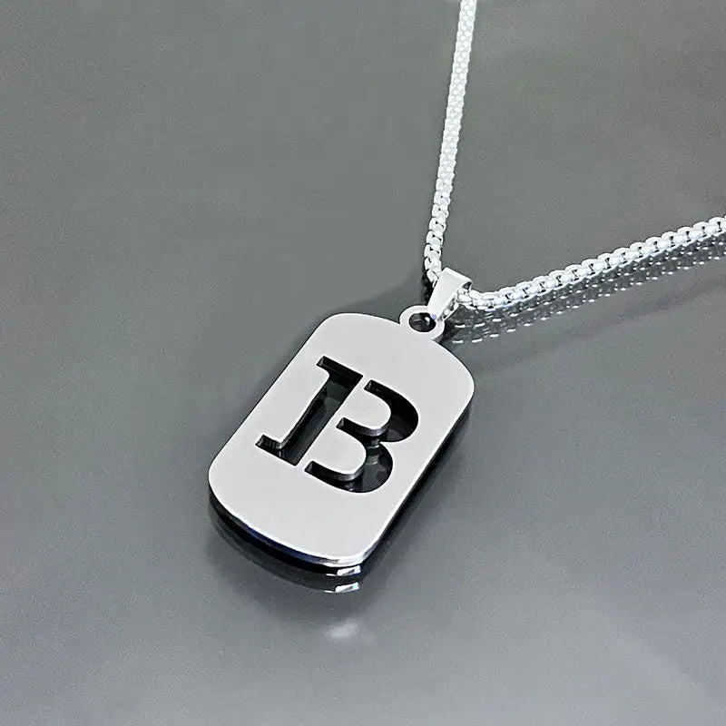 Modern Alphabet Tag Pendant Necklace - ATLAS 1