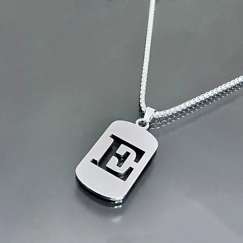 Modern Alphabet Tag Pendant Necklace - ATLAS 1
