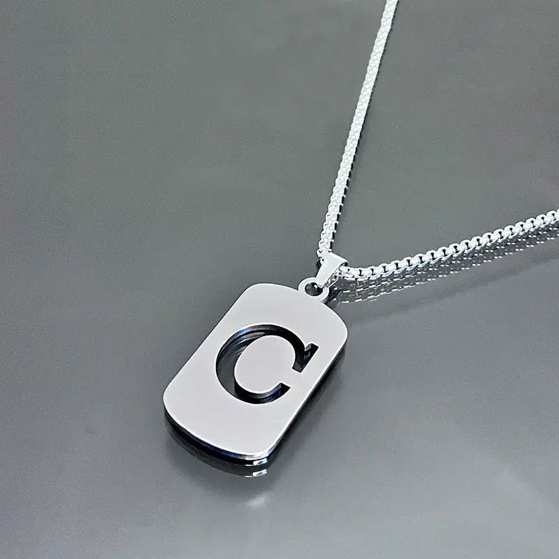 Modern Alphabet Tag Pendant Necklace - ATLAS 1