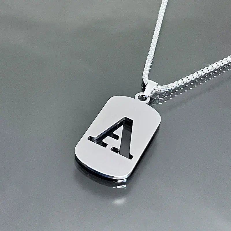 Modern Alphabet Tag Pendant Necklace - ATLAS 1