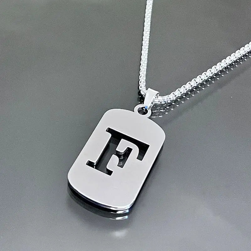 Modern Alphabet Tag Pendant Necklace - ATLAS 1