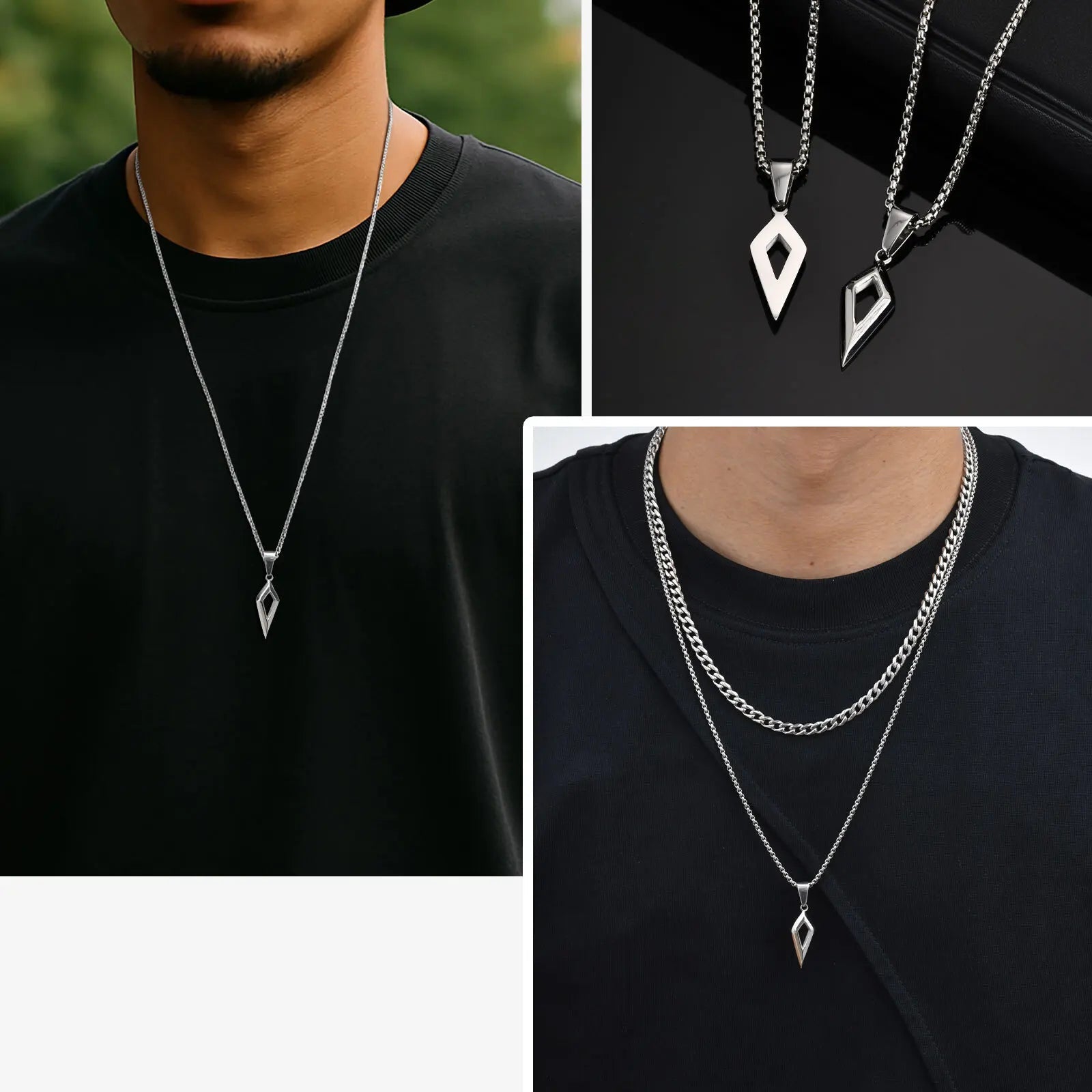 Modern Beveled Star Chain Necklace - ATLAS 1
