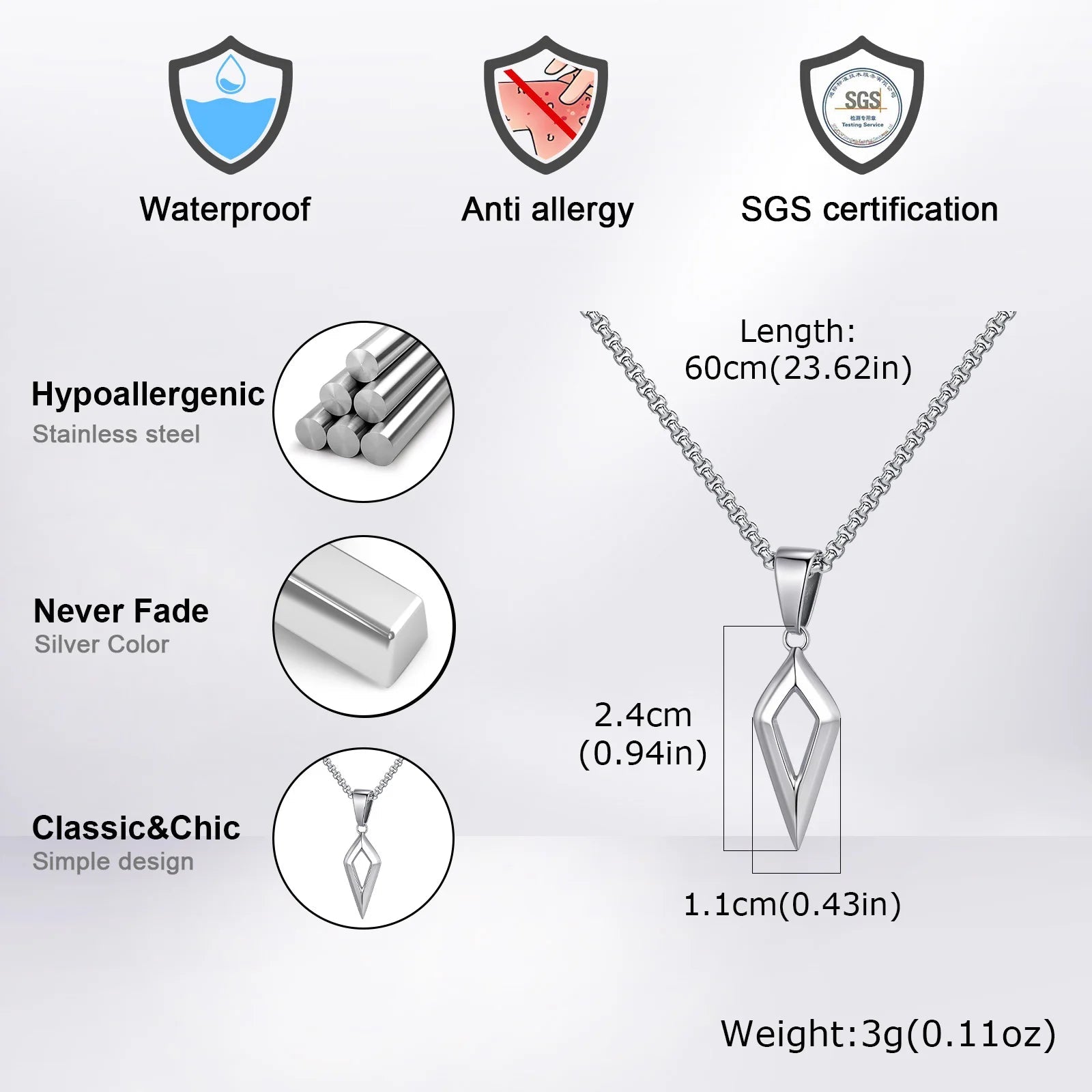 Modern Beveled Star Chain Necklace - ATLAS 1