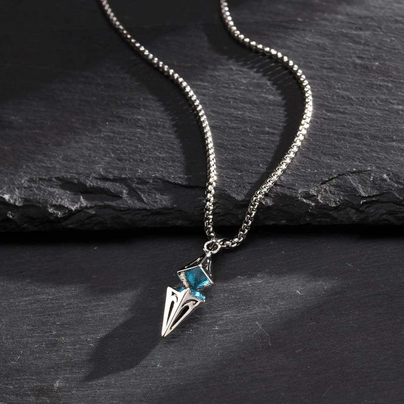 Modern Blue Stone Stainless Steel Necklace - ATLAS 1 - Techwear Store