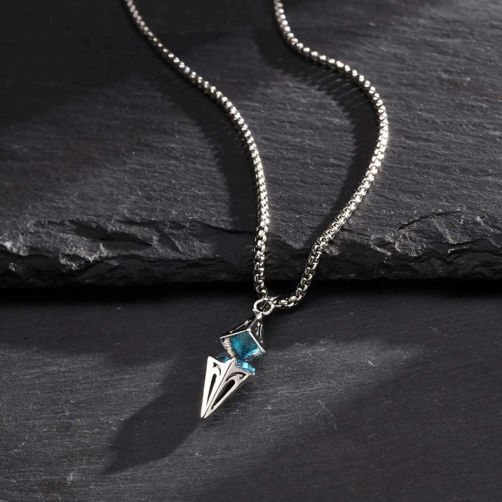Modern Blue Stone Stainless Steel Necklace - ATLAS 1 - Techwear Store