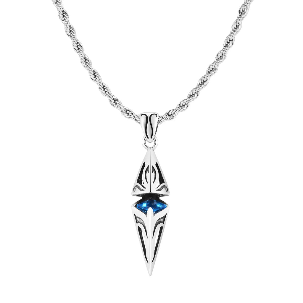 Modern Blue Stone Stainless Steel Necklace - ATLAS 1 - Techwear Store