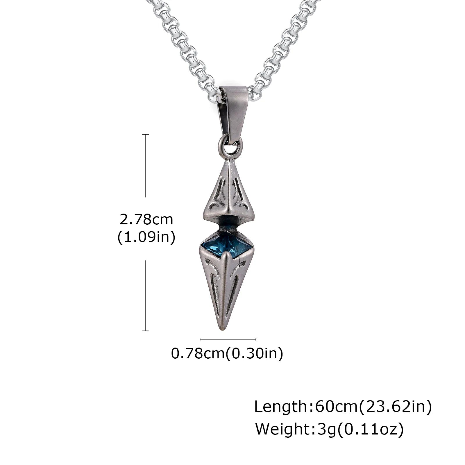 Modern Blue Stone Stainless Steel Necklace - ATLAS 1 - Techwear Store