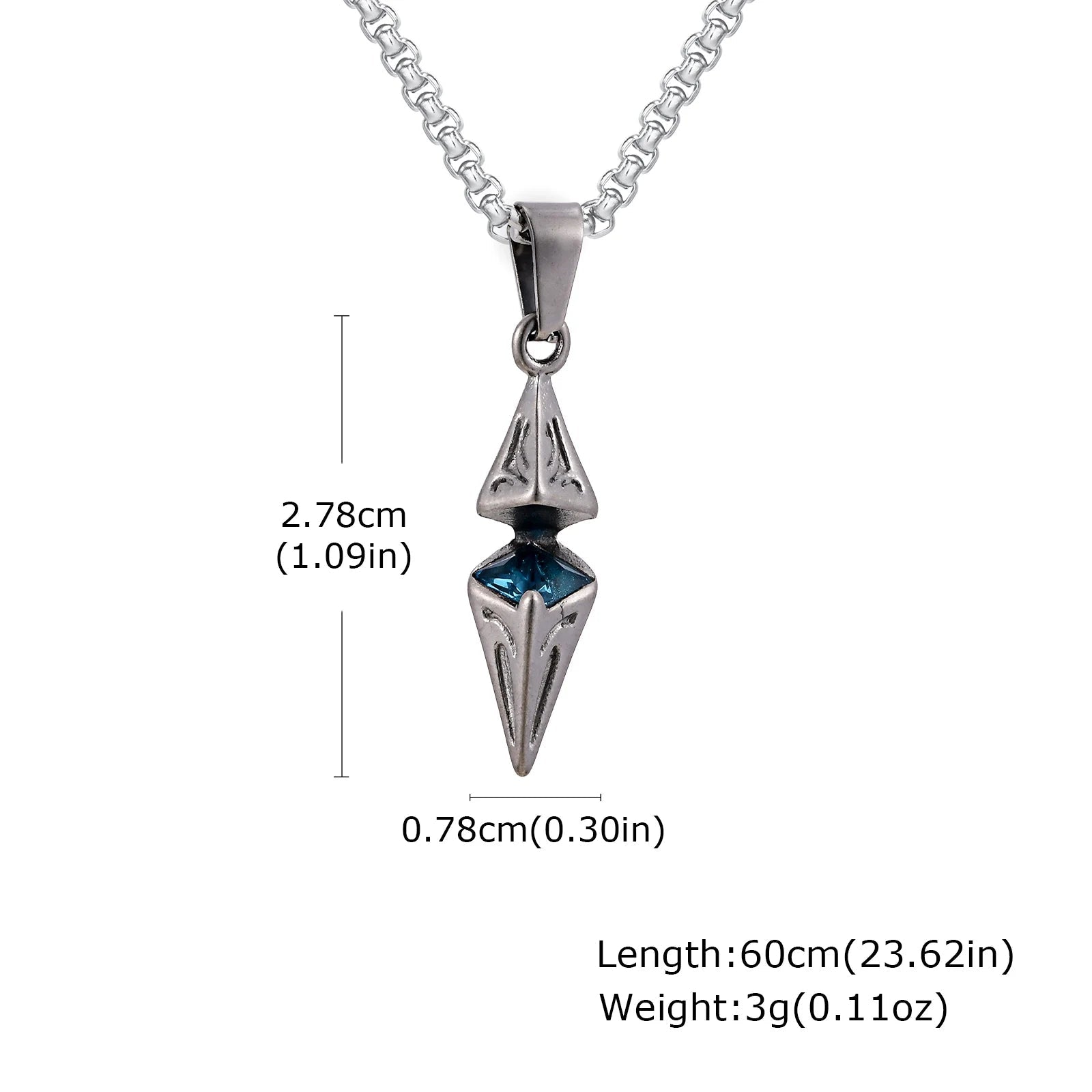 Modern Blue Stone Stainless Steel Necklace - ATLAS 1 - Techwear Store