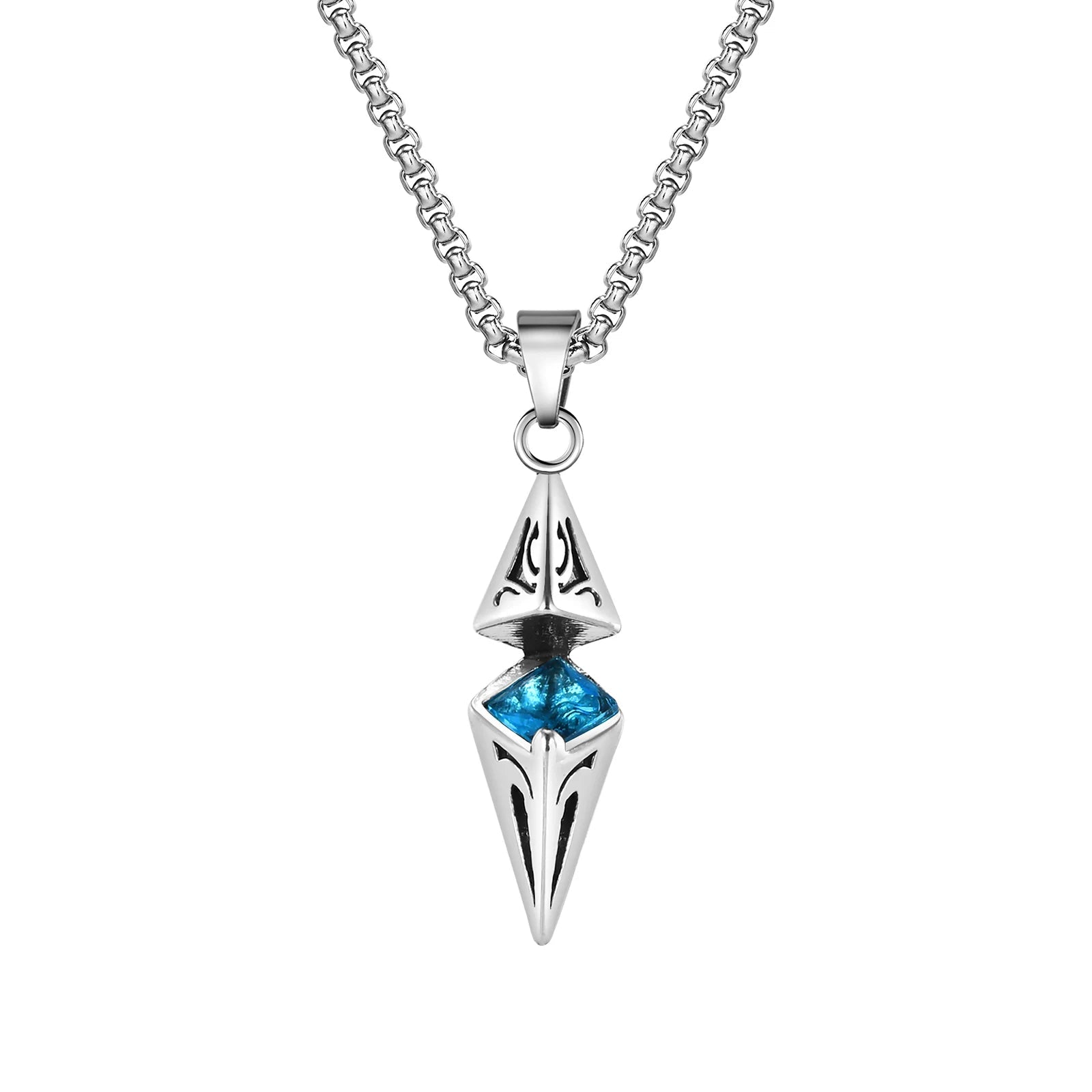 Modern Blue Stone Stainless Steel Necklace - ATLAS 1 - Techwear Store