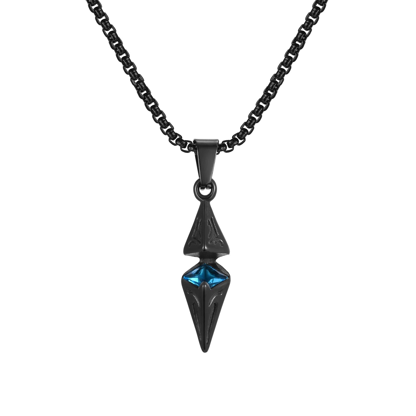 Modern Blue Stone Stainless Steel Necklace - ATLAS 1 - Techwear Store