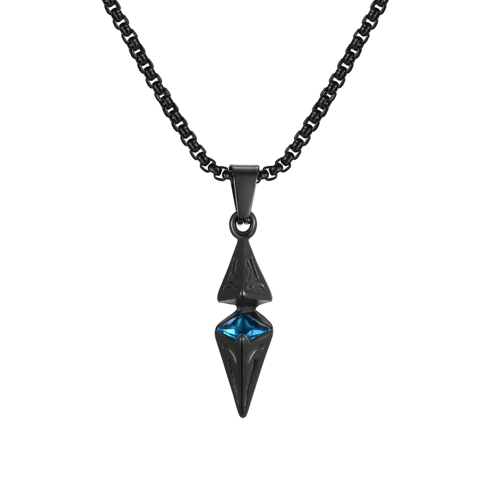 Modern Blue Stone Stainless Steel Necklace - ATLAS 1 - Techwear Store
