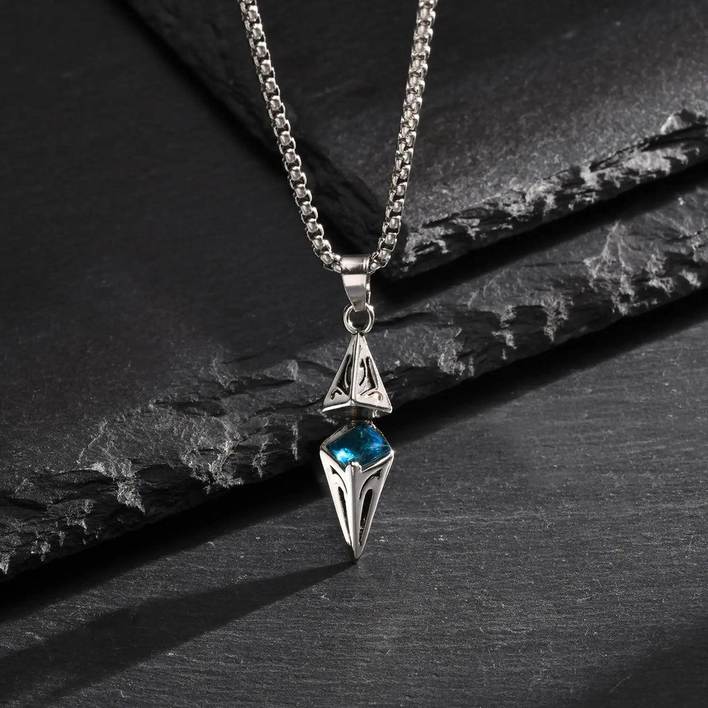 Modern Blue Stone Stainless Steel Necklace - ATLAS 1 - Techwear Store