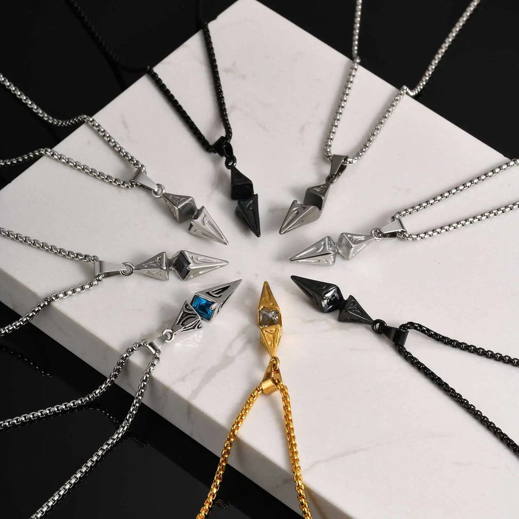 Modern Blue Stone Stainless Steel Necklace - ATLAS 1 - Techwear Store