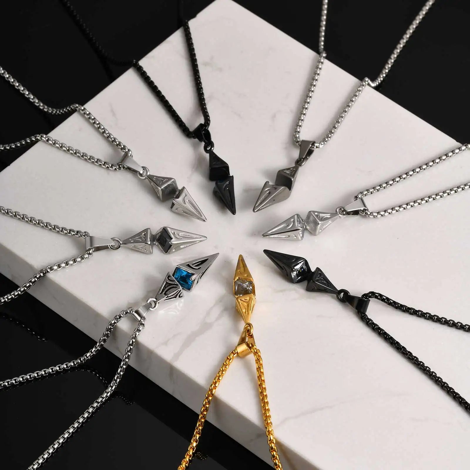 Modern Blue Stone Stainless Steel Necklace - ATLAS 1 - Techwear Store
