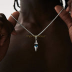 Modern Blue Stone Stainless Steel Necklace - ATLAS 1 - Techwear Store