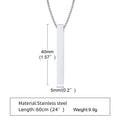 Modern Stainless Steel Pillar Pendant Necklace - ATLAS 1 - Techwear Store