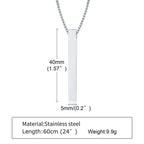 Modern Stainless Steel Pillar Pendant Necklace - ATLAS 1 - Techwear Store