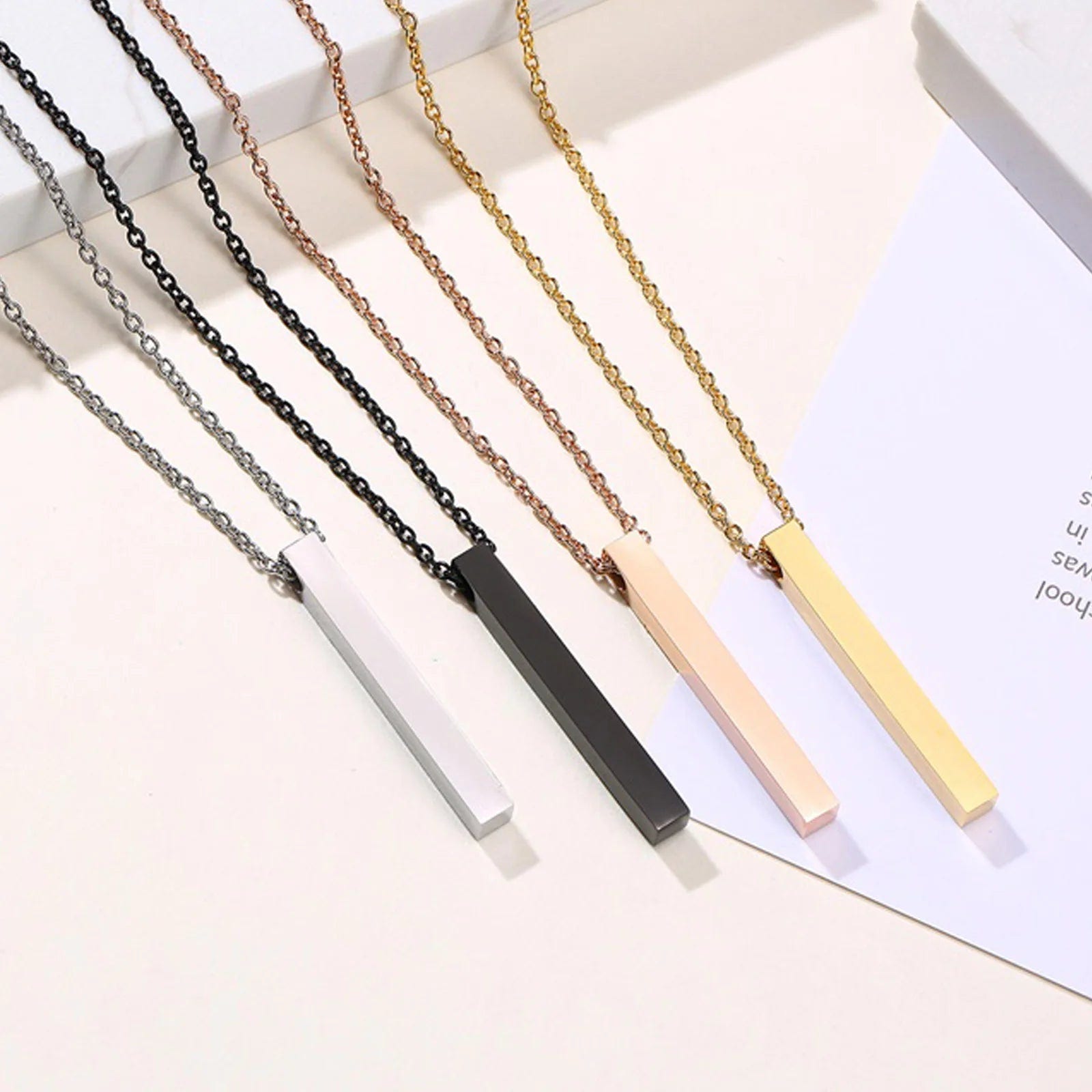 Modern Stainless Steel Pillar Pendant Necklace - ATLAS 1 - Techwear Store