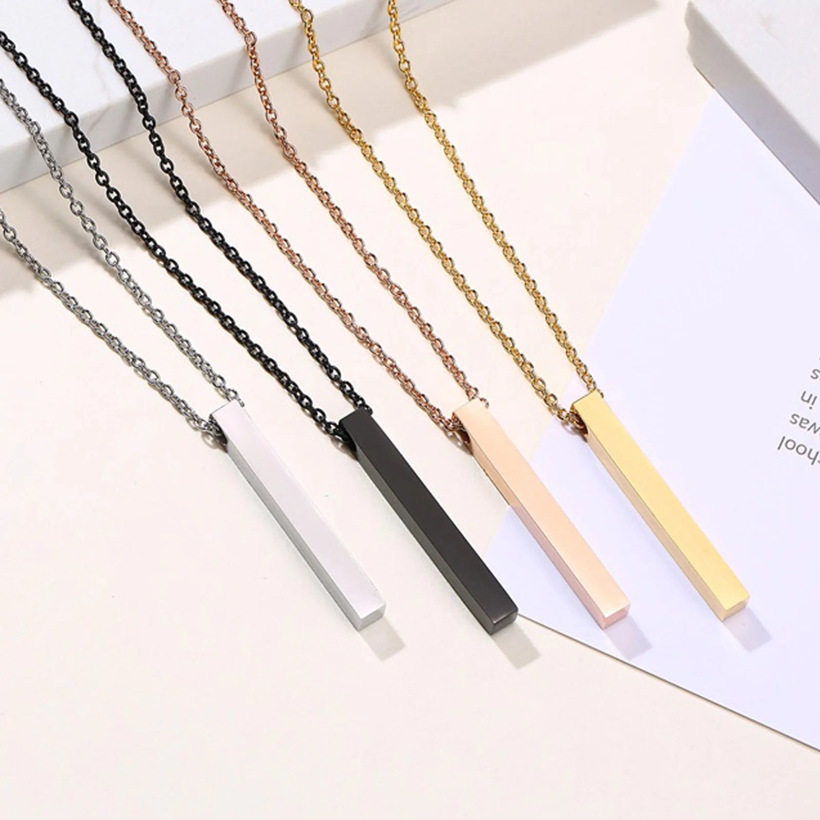Modern Stainless Steel Pillar Pendant Necklace - ATLAS 1 - Techwear Store
