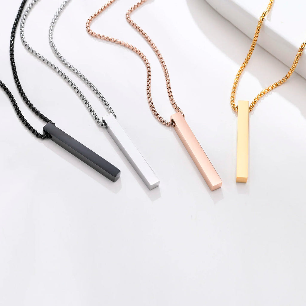 Modern Stainless Steel Pillar Pendant Necklace - ATLAS 1 - Techwear Store